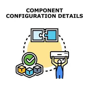 Component configuration details vector concept process Stock Illustration