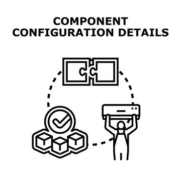 Component configuration details vector concept process Stock Illustration