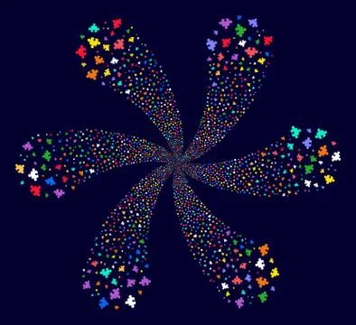 Component Cyclonic Flower with six petals Stock Illustration