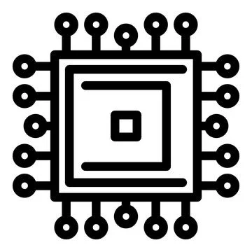 Component device icon, outline style Illustrazione stock