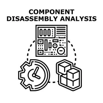 Component disassembly analysis process vector illustration Stock Illustration