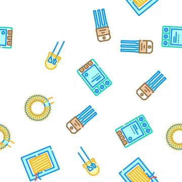 Component electronic chip vector seamless pattern イラスト素材