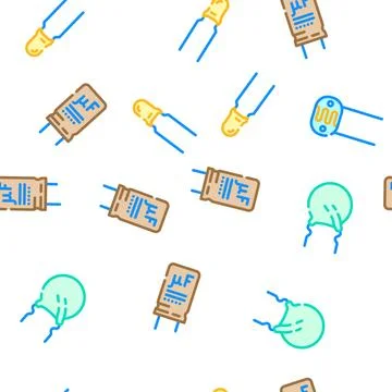 Component electronic chip vector seamless pattern Stock Illustration