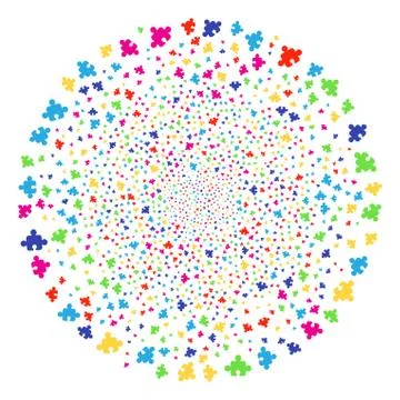 Component Exploding Round Cluster Stock Illustration