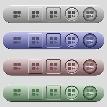 Component fast forward icons on horizontal menu bars Stock Illustration