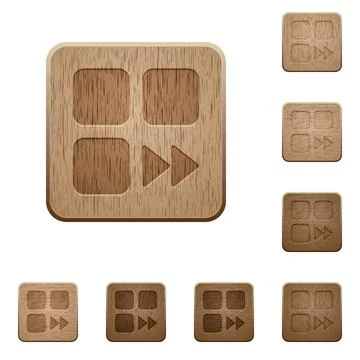 Component fast forward wooden buttons Stock Illustration