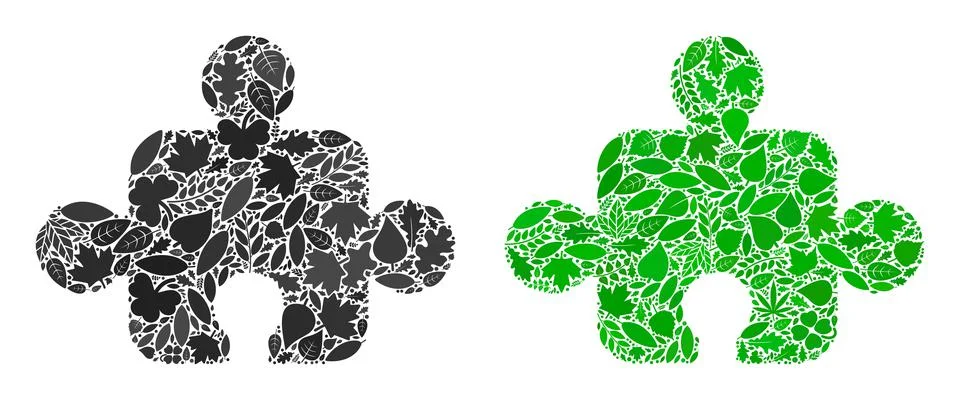 Component Icon Ecology Collage of Leaves Illustrazione stock