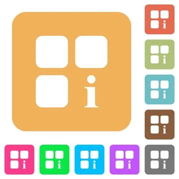 Component information rounded square flat icons イラスト素材