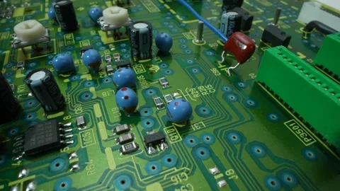 Component Installation on Circuit Board. Fully Automated Modern PCB Assembly Stock Footage 271027839