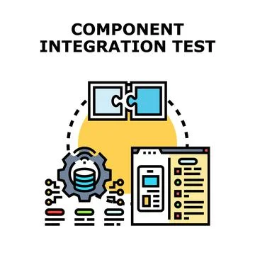 Component integration test developing software system Illustrazione stock