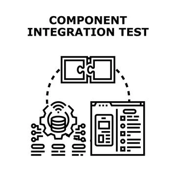 Component integration test developing software system 库存插图
