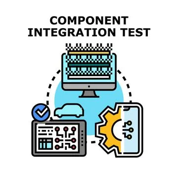 Component integration test process for software development Illustrazione stock
