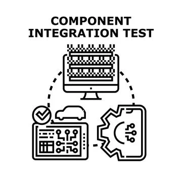Component integration test process for software development 스톡 일러스트