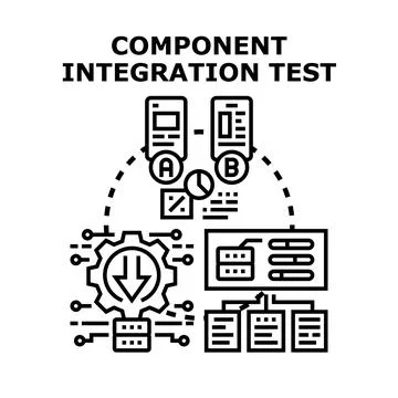 Component integration test process for software development Illustrazione stock