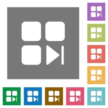 Component next square flat icons イラスト素材