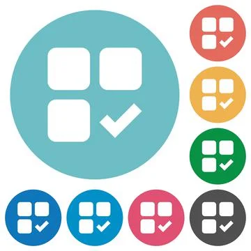 Component ok flat round icons Stock Illustration