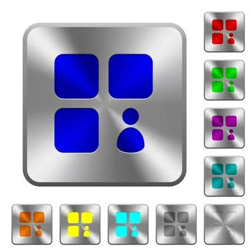 Component owner rounded square steel buttons Stock Illustration