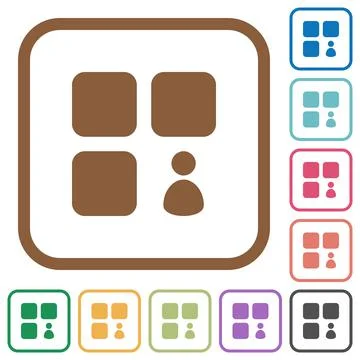 Component owner simple icons Stock Illustration