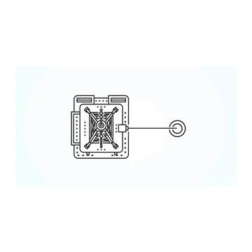 Component parts diagram tech mechanical engineering gadget blueprint Stock Illustration