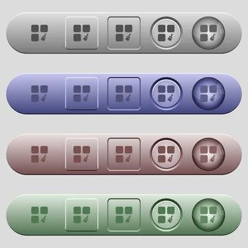 Component paste icons on horizontal menu bars Stock Illustration