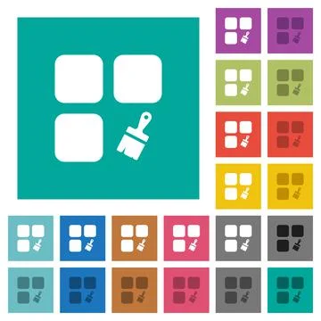 Component paste square flat multi colored icons イラスト素材