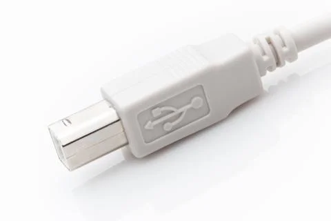 Component plug on a USB cable on a white background. Stock Photos