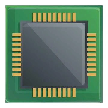 Component processor icon, cartoon style Illustrazione stock