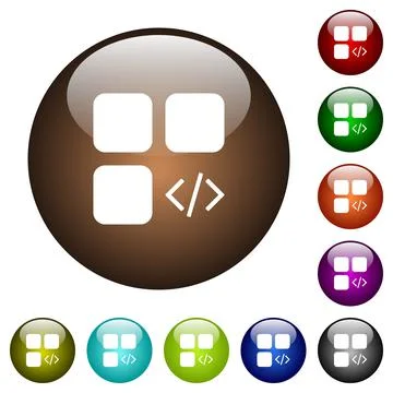 Component programming color glass buttons 스톡 일러스트