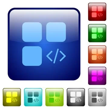 Component programming color square buttons イラスト素材