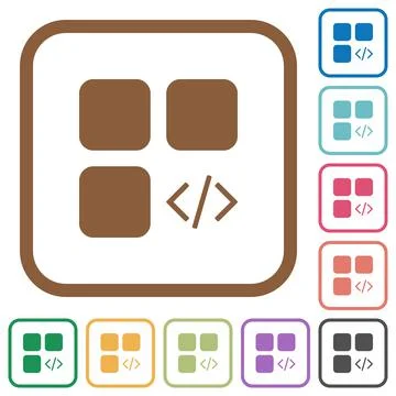 Component programming simple icons Stock Illustration