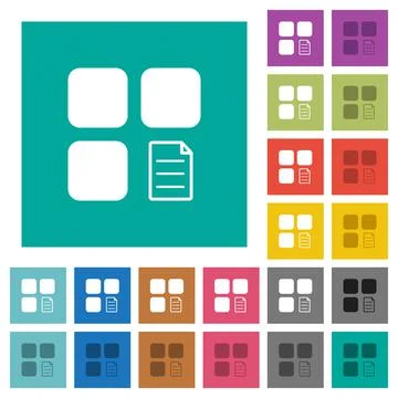 Component properties square flat multi colored icons イラスト素材