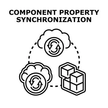 Component property synchronization concept vector illustration Stock Illustration