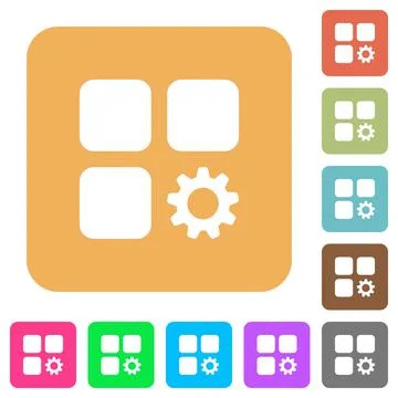 Component settings rounded square flat icons Illustrazione stock