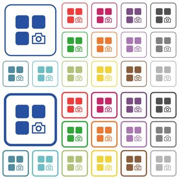 Component snapshot outlined flat color icons イラスト素材