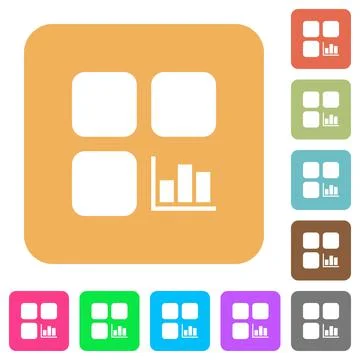 Component statistics rounded square flat icons イラスト素材