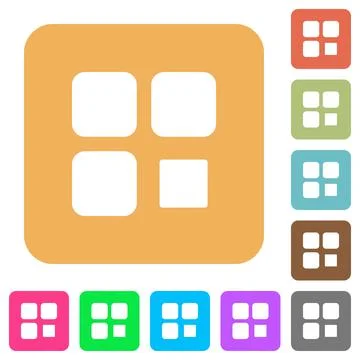 Component stop rounded square flat icons 스톡 일러스트