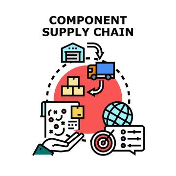 Component supply chain management and logistics optimization イラスト素材