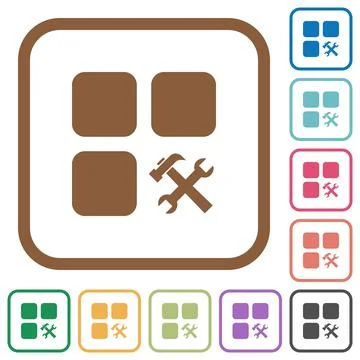 Component tools simple icons Stock Illustration