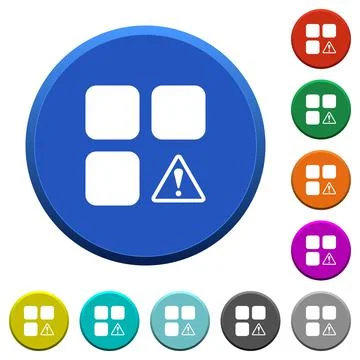Component warning beveled buttons Stock Illustration