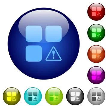 Component warning color glass buttons Stock Illustration