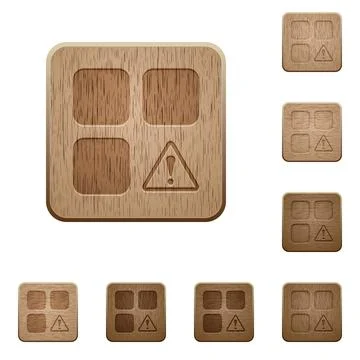 Component warning wooden buttons Stock Illustration