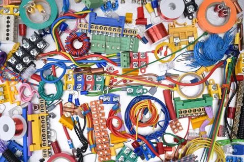 Components and accessories for use in electrical installations 스톡 사진