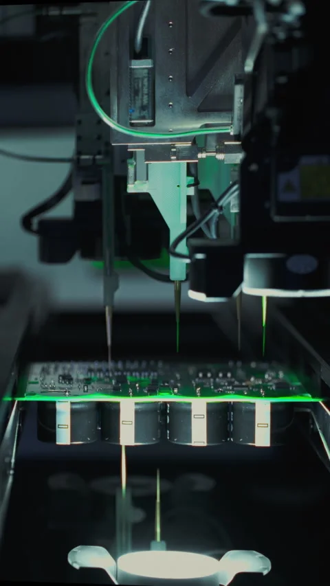 Components on circuit board. Graphics processing unit, GPU processor. Artificial Stock Footage 319047575