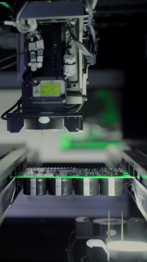 Components on circuit board. Graphics processing unit, GPU processor. Artificial Stock Footage 319213417