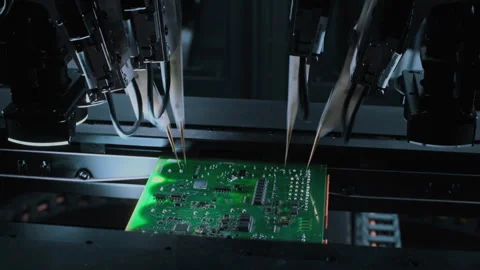 Components on circuit board. Graphics processing unit, GPU processor. Artificial Stock Footage 319213623