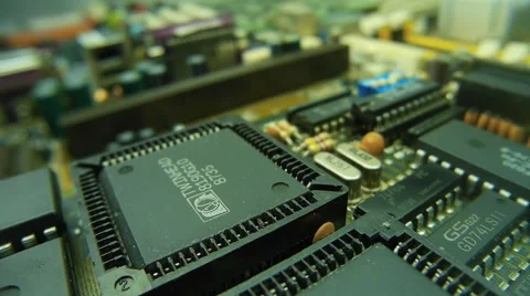 The components of the computer motherboard Stock-Footage 49650278