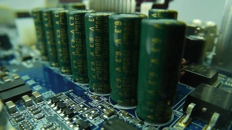 The components of the computer motherboard Stock Footage 49655263