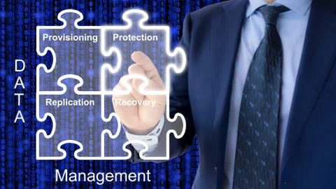 Components of data management concept Stock Photos