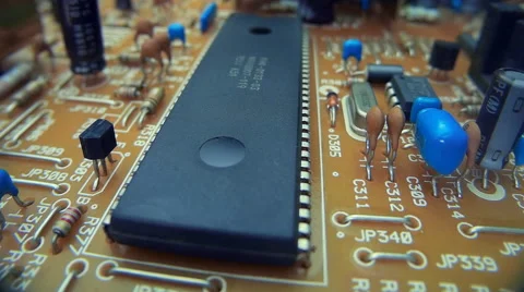 The components of the electronic board Stock Footage 49655817