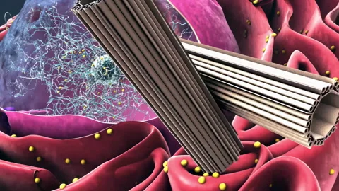 Components of Eukaryotic cell, nucleus and organelles - 3d illustration Stock Footage 315723684